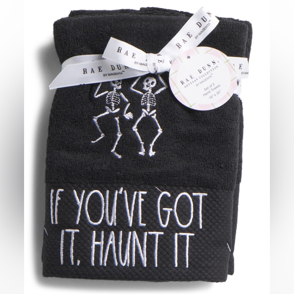 NWT Rae Dunn If You’ve Got It, Haunt It 2x Hand Towels